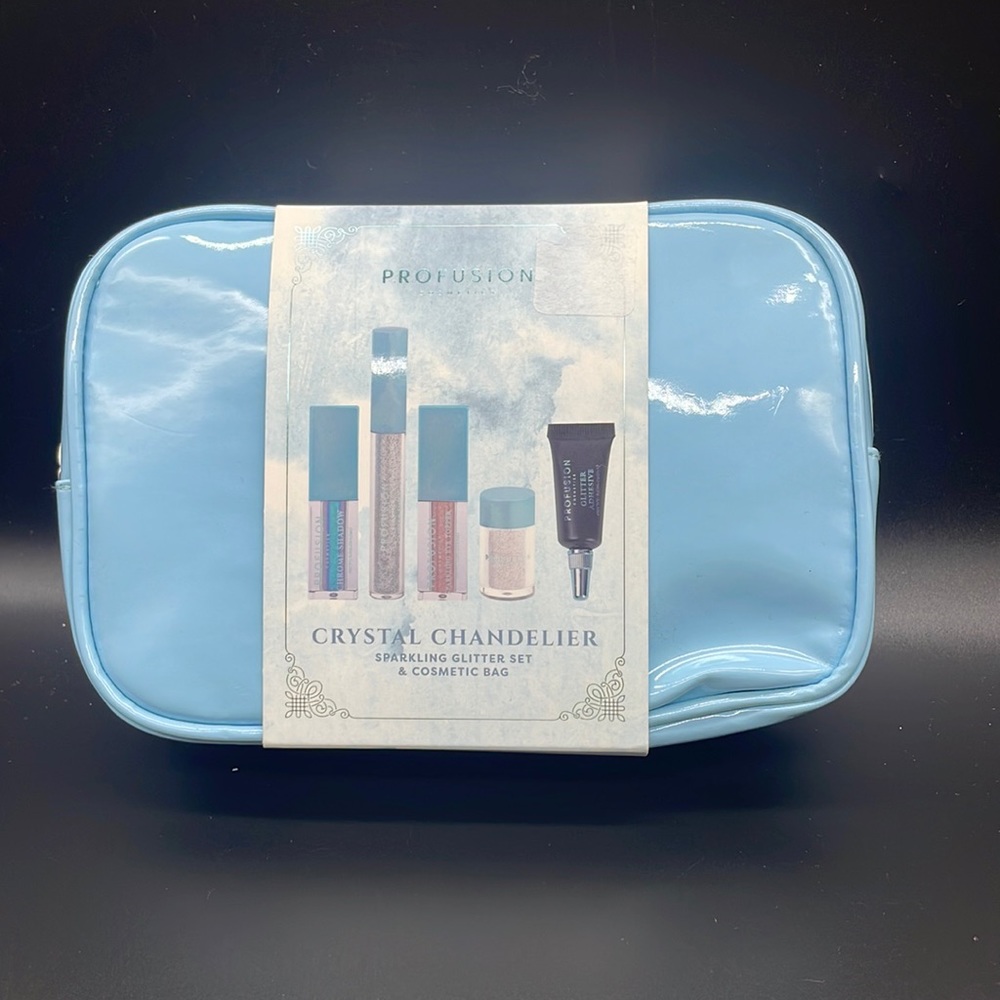 NEW crystal chandelier sparkling glitter set and cosmetics bag.